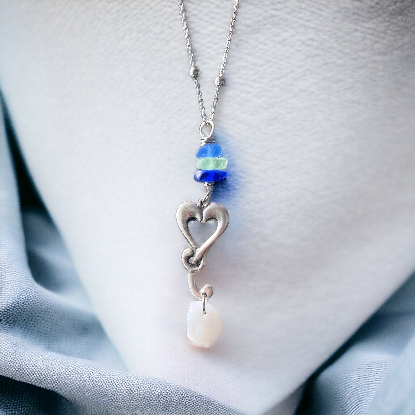 Lucky Stone Heart Charm Necklace