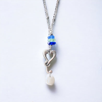 Lucky Stone Heart Charm Necklace