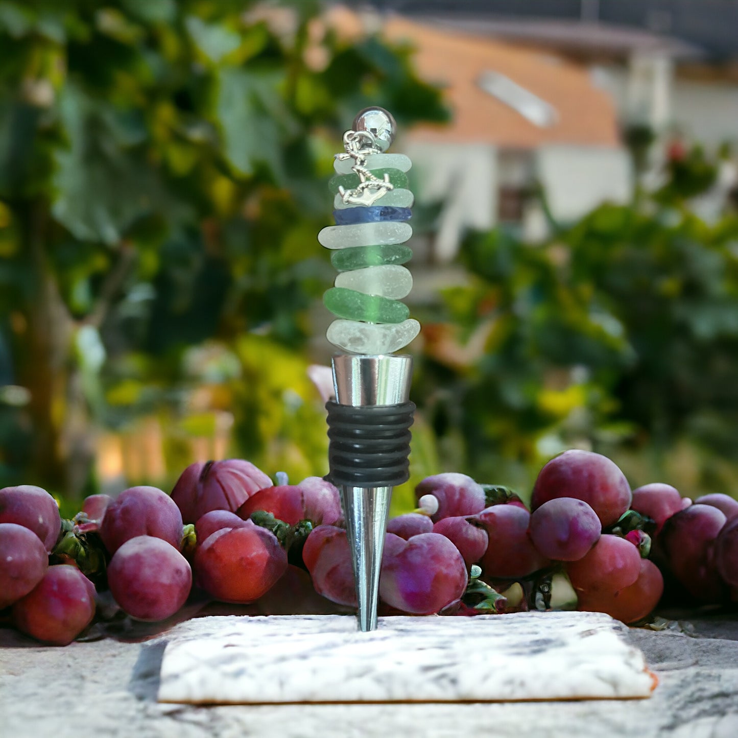 Wine Stopper With Anchor Charm