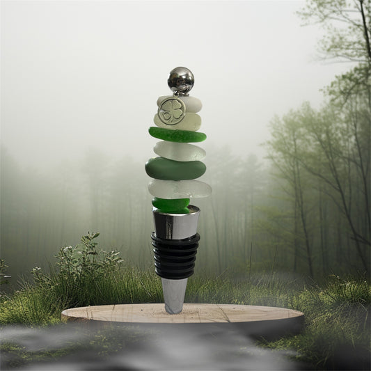 Wine Stopper with Four Leaf Clover Charm